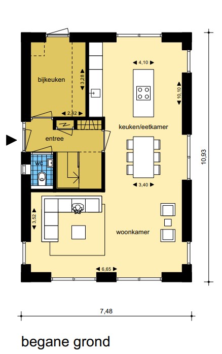 Plattegrond hoge gootlijn